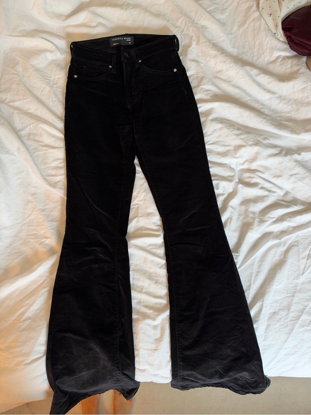 Veronica Beard Sheridan cotton-blend velvet flared pants
